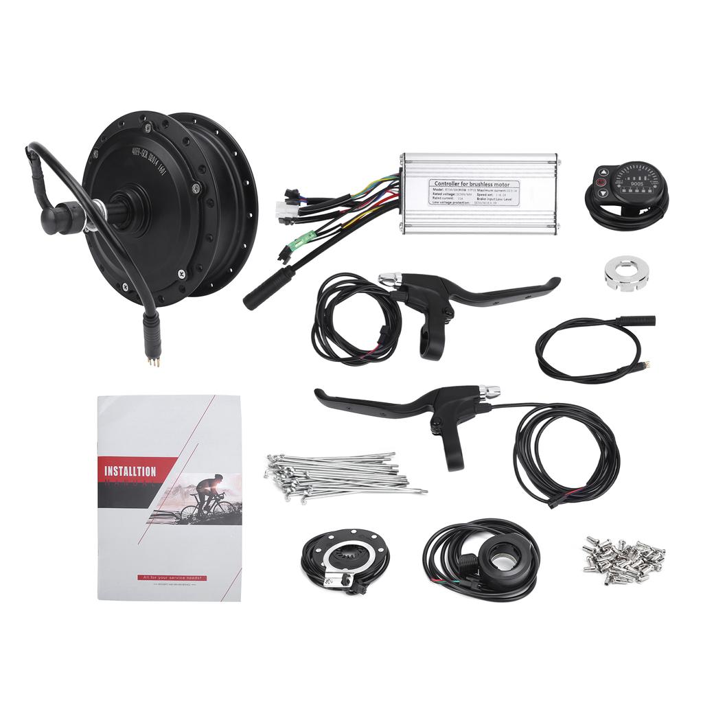 Electric Bicycle Conversion Kit 48V 500W Rear Wheel Hub Motor Set with KT‑900S Display Meter for 12G Wheel