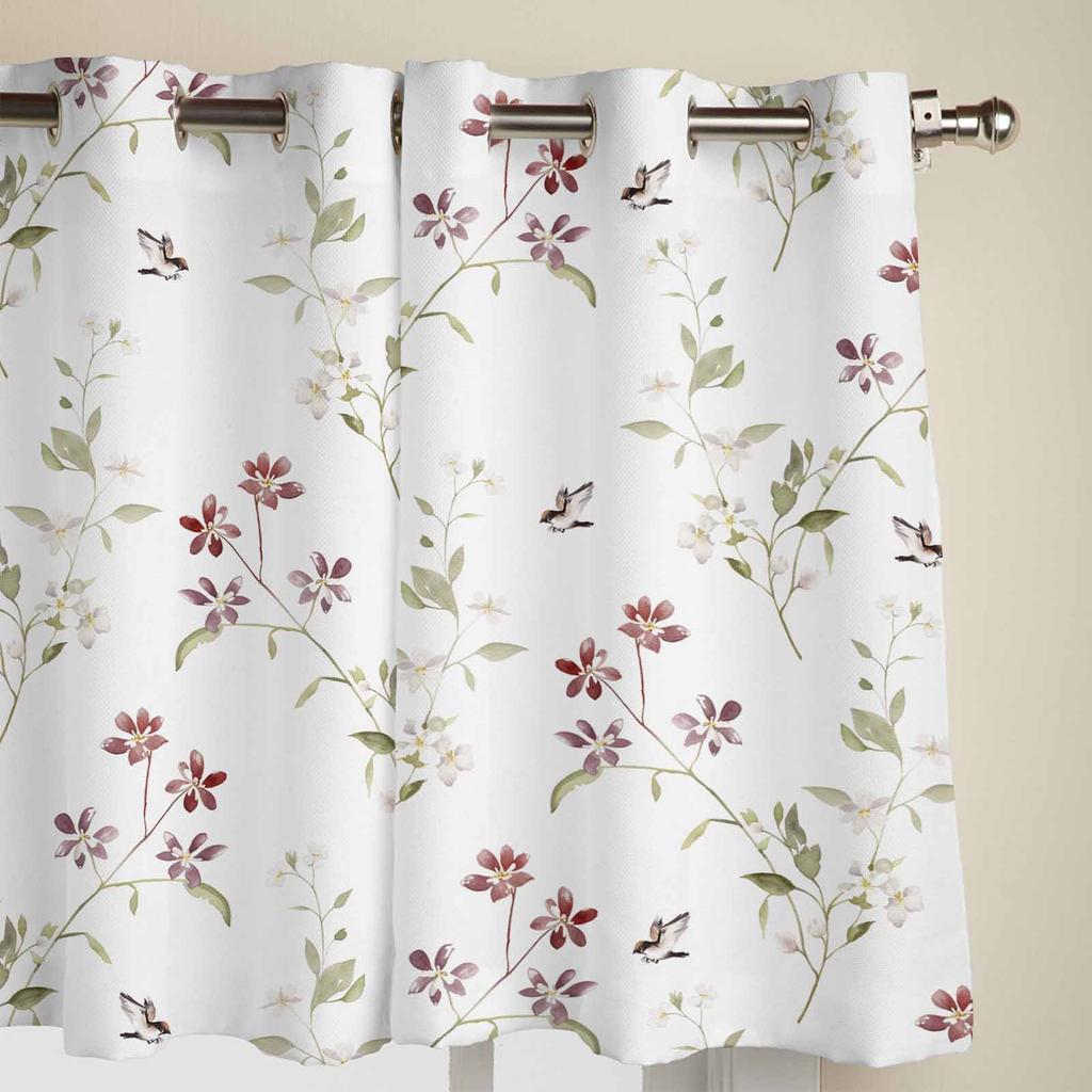 Blumen Blätter Tiere Vögel Fenster Vorhänge für Wohnzimmer Luxus Schlafzimmer Vorhang Küchen Jalousien Drapierungen Vorhänge
