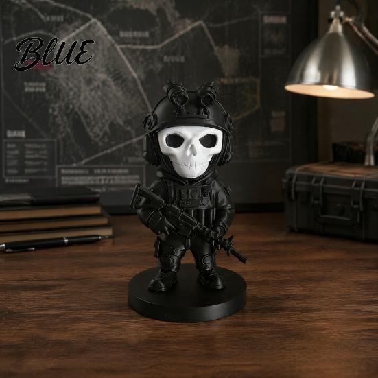 Modern Office Desk Accessory 3D Printed Skeleton Figurine Funny Soldier Statue with Study Room Display Piece Weapon Collectible Ornament for