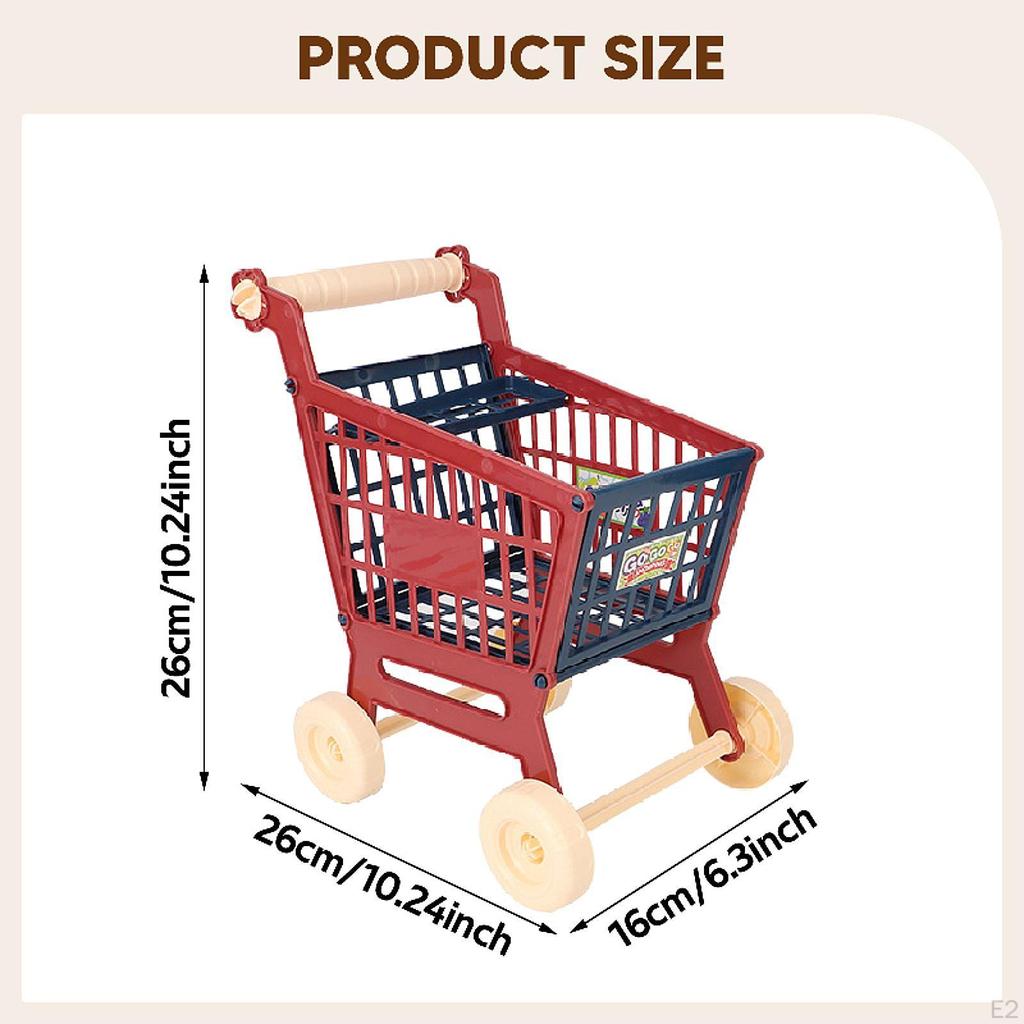 Kids Shopping Cart Trolley Play Set Pretend Early Learning Realistic Creative Simulation