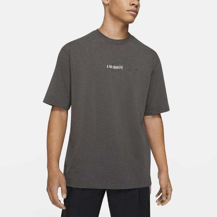 Air Jordan 3 x A Ma Maniére Logo Print Round Neck Short Sleeve T-Shirt Men Tops Grey CV3441-099