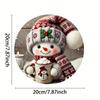 Christmas Snowman 20cm Metal Wall Art