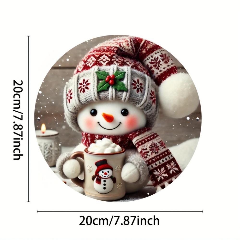 Christmas Snowman 20cm Metal Wall Art