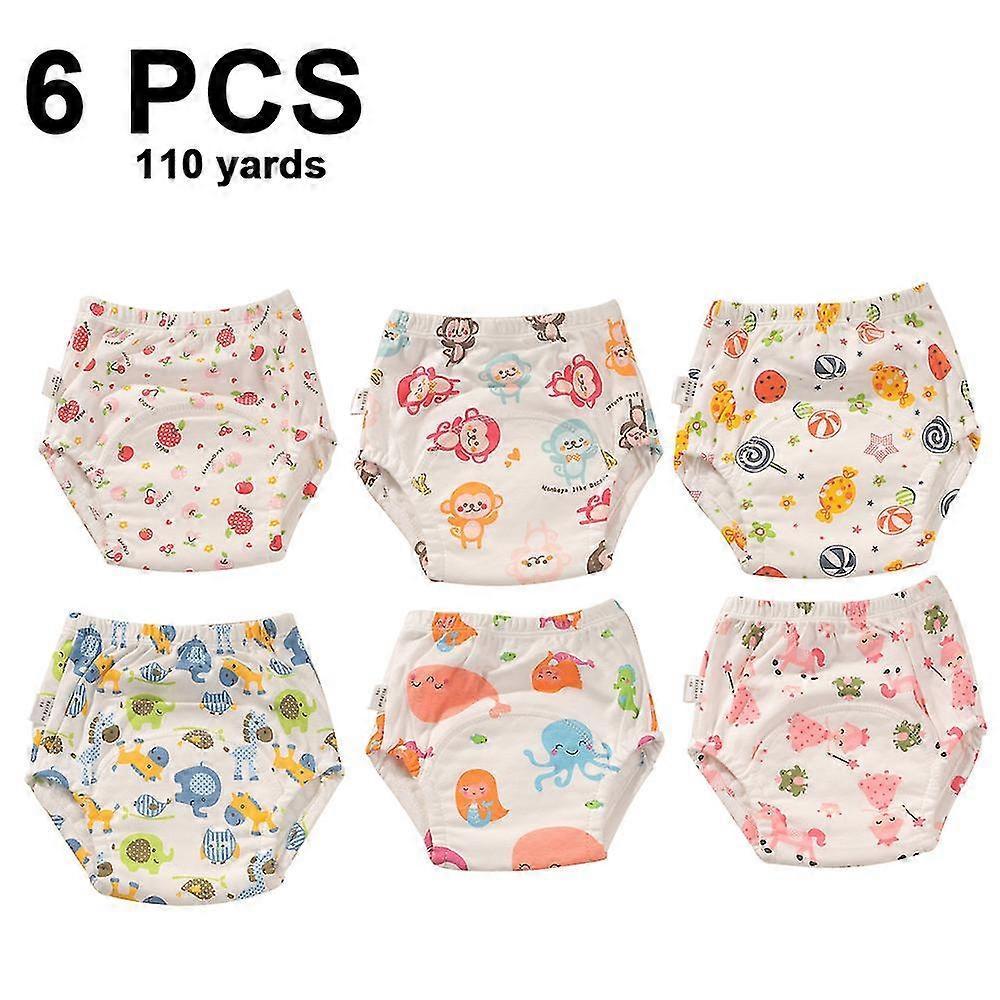 6 Pcs Unisex Cotton Reusable Potty Training Underwear Breathable