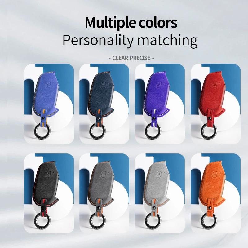 Car Key Case Cover Shell For Kia Seltos Sportage Sorento Cerato KX5 Niro Forte K3 K5 Telluride Suede Protector Accessories