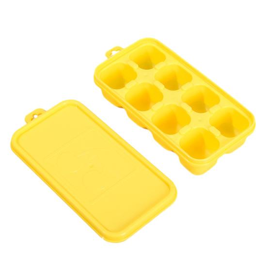 Eiswürfelform mit Deckel Stapelbare Eiswürfelformen für Gefrierschrank Ein-Klick-Entriegelung Versiegelter Eiswürfelbereiter für den Heimgebrauch