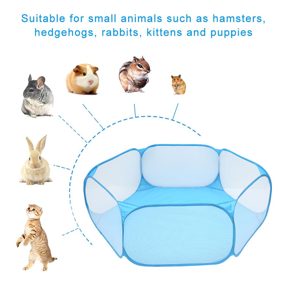 Portable Folding Pet Fence Small Dog Cat Animal Cage Game Playground Fences for Hamster Chinchillas and Guinea- Pigs