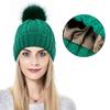 Fashion Solid Color Knitted Hat Pompom Thick Casual Simple Fall Winter All-match