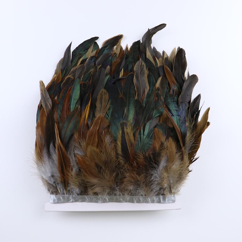 1 Meter Balck Rooster Hair Natural Feathers  Trim Fringe 13-18cm Ribbon for Sewing Clothing Party Decorations Craft Accessories