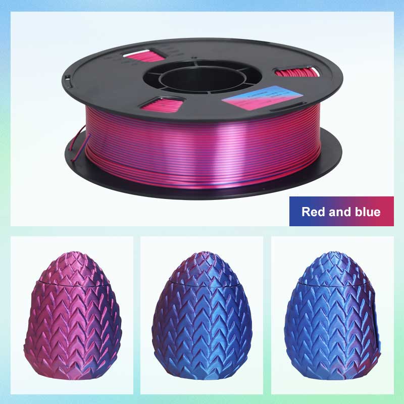 Silk Dual Color PLA Filament 1.75mm 3D Printer Bi-Color Filament 1kg (2.2lbs) PLA Silk 2 In 1 Colors PLA Filament