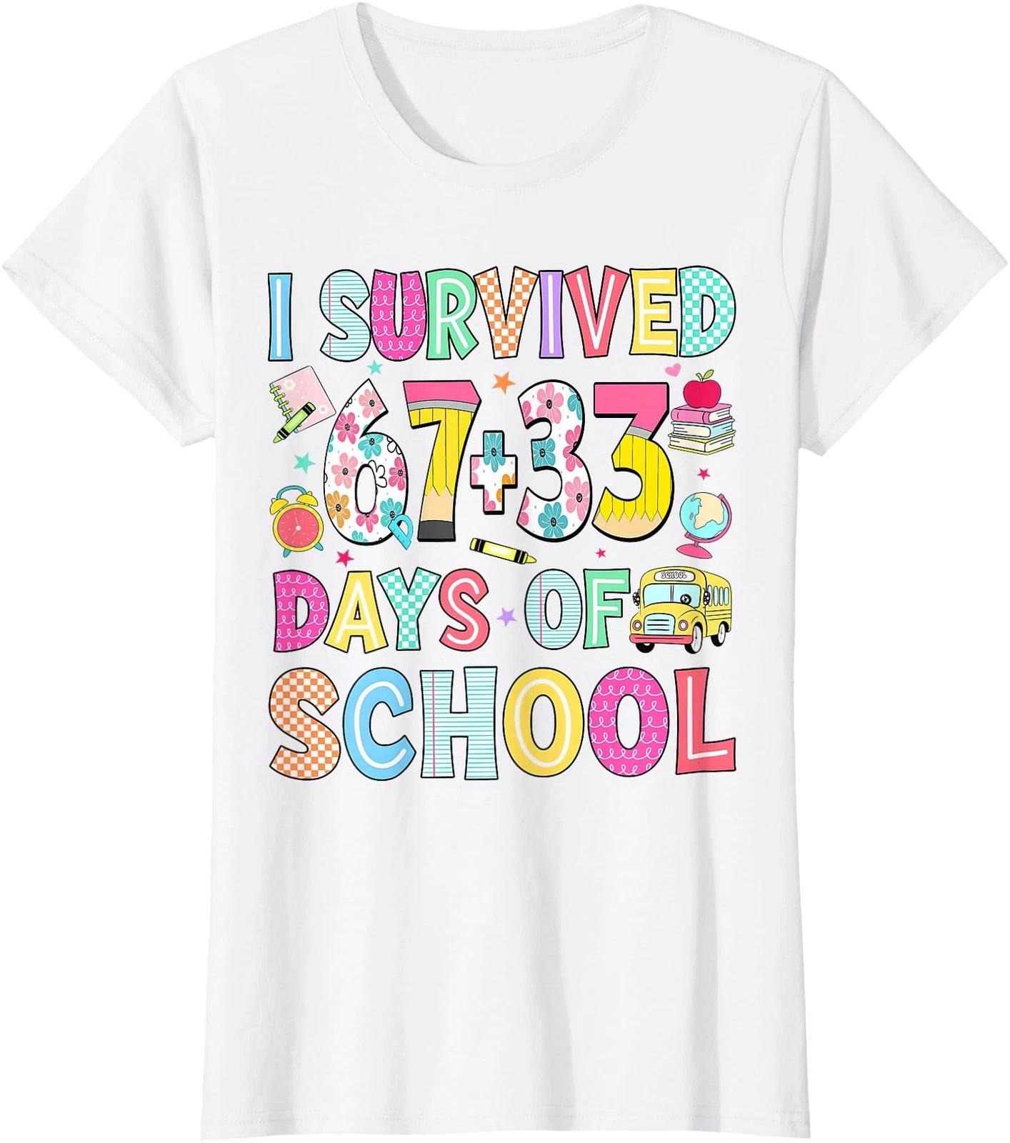 Days of School Feeling Awesome Meme 100th Day Ladies  Crewneck T-Shirt L