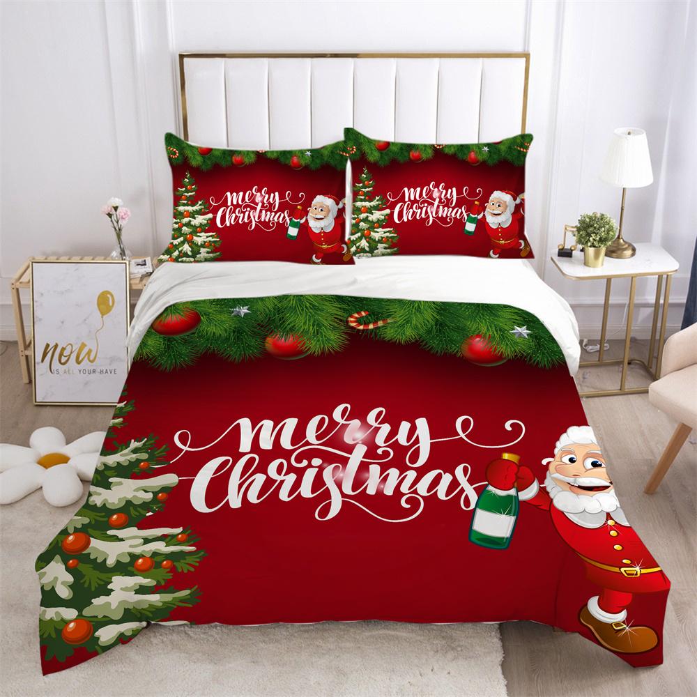 Merry Christmas Duvet Cover Sets Beautiful Printing Fashion Pillowcase Girl Bedding Suit Twin Size Home Textiles