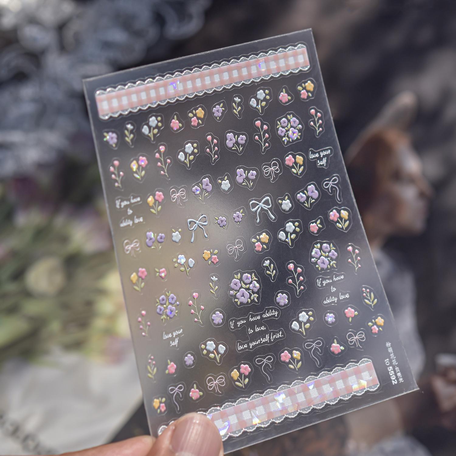 Tomoni Ins Fresh Shell Nail Stickers - Early Spring Huasu Style