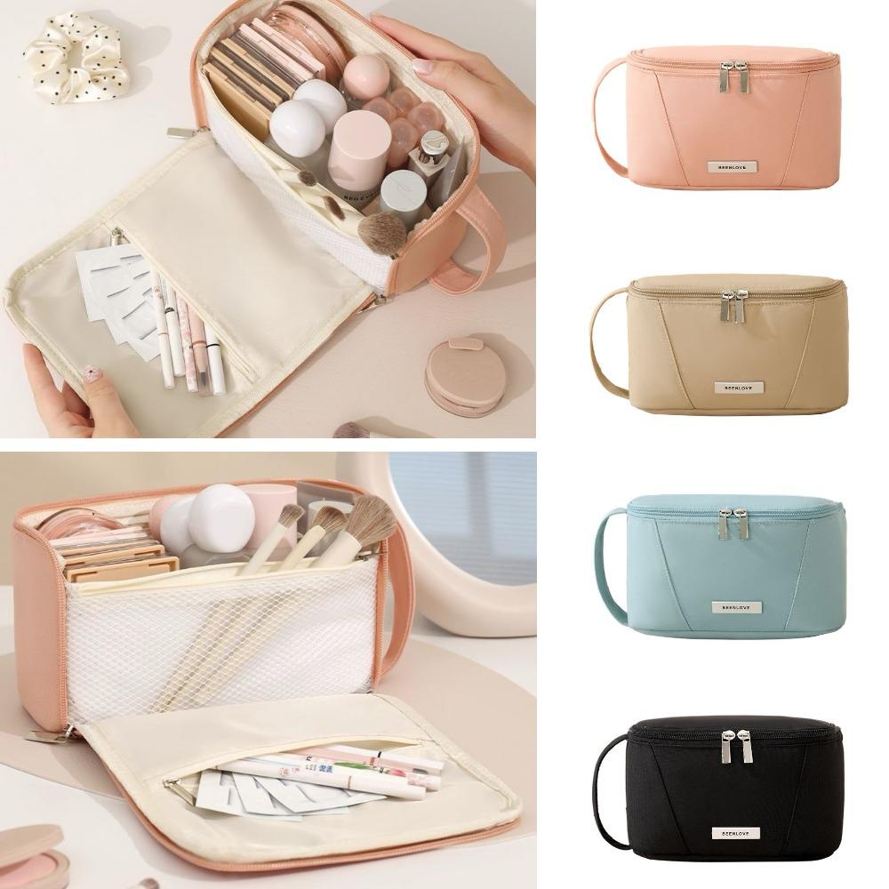 New large opening toiletry bag, large capacity Bathroom cosmetic storage bag, travel storage cosmetic bag Men Women Makeup Case