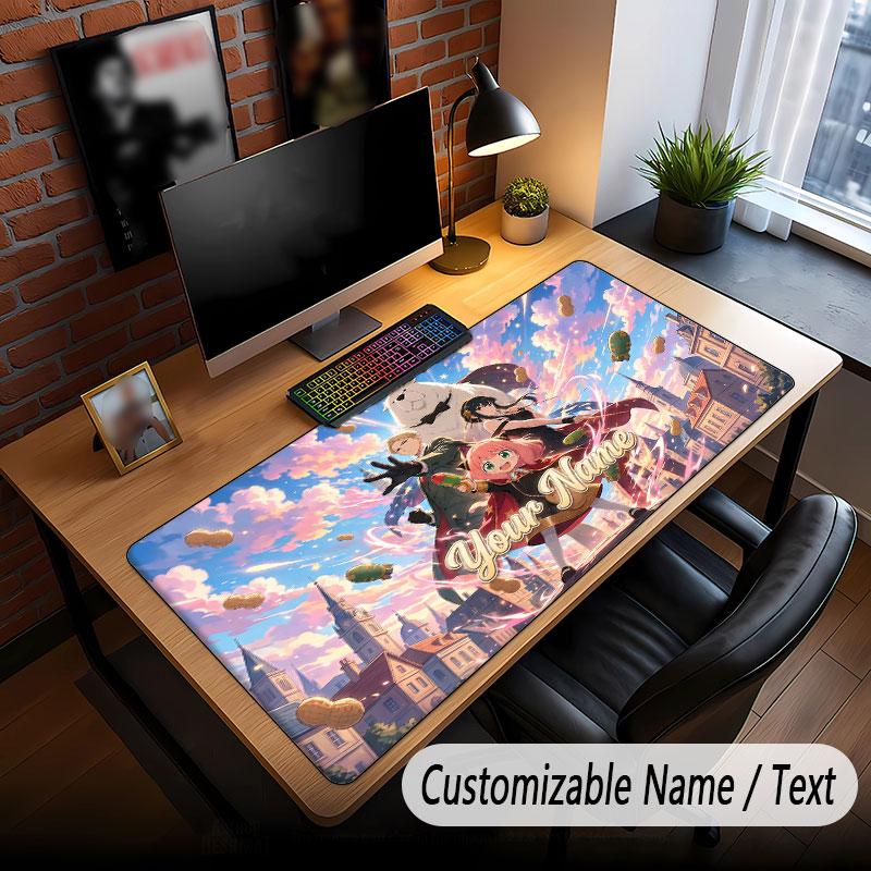 Benutzerdefiniertes, verlängertes Mauspadd, Spy × Family Gaming-Schreibtischmatte für Heim-Büro-Desktop-Dekoration