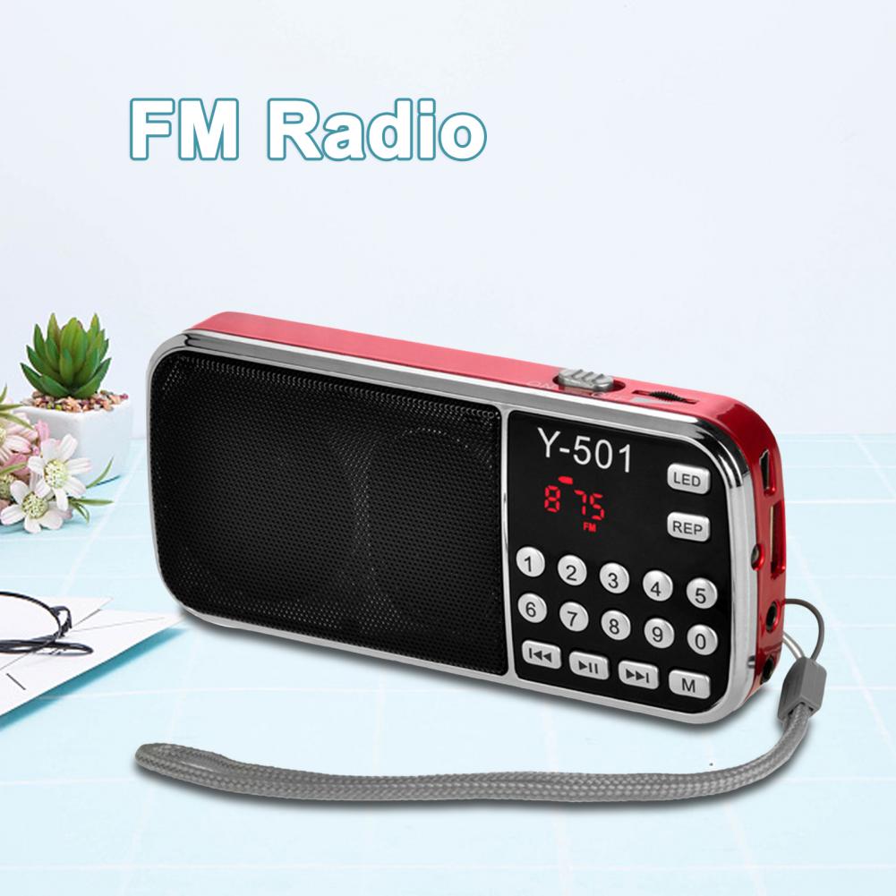 FM Radio LED Flashlight Audio Music Players Speaker Digital Support TF Card USB AUX Portable High Sensitivity Digital Speaker