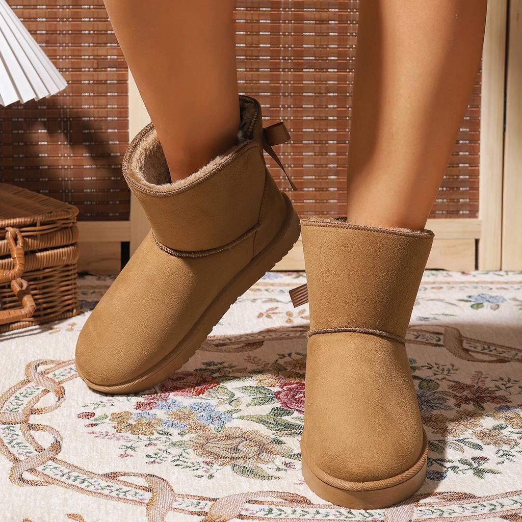 Dame Snøstøvler Utendørs Tykk Plysj Varm Ankelstøvletter Dame Vinter Par Sklisikre Flate Bomullssko for Kvinner Zapatos De Mujer