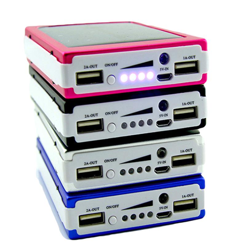 20000Mah Solar Led Dual Usb Empty Box Case For Power Bank No Battery