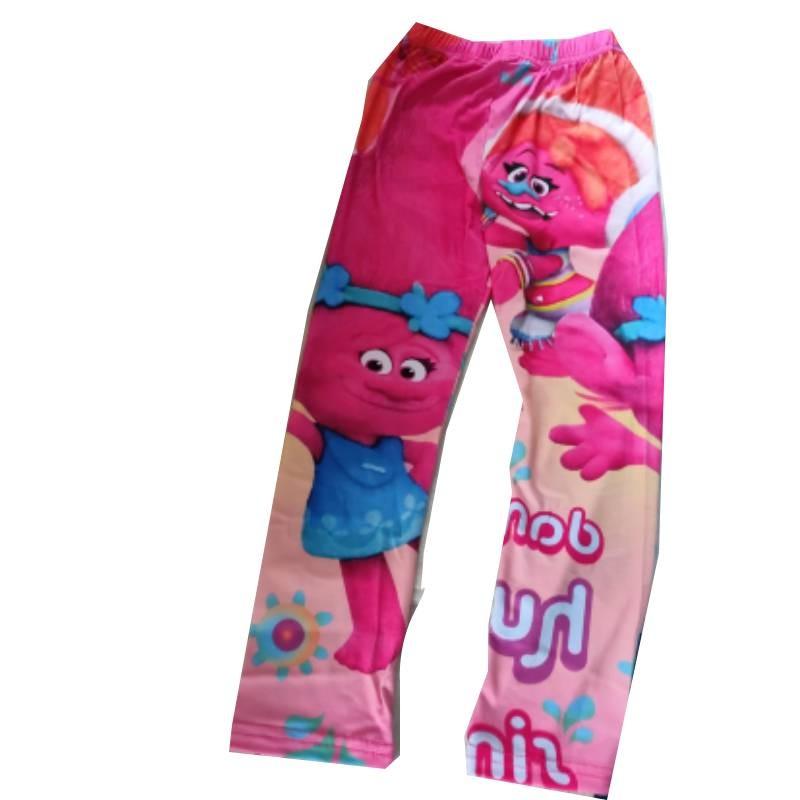 Trolls Girls Cartoon Print Long Pants With Polyester Fabric For Daily Playwear