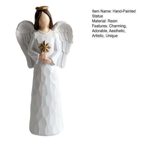 Yousheng Resin Hand-Painted Figurine Girl Embracing Horse/Hands Holding Sisters/Angel/Family Statue Sentimental Gifts for Women