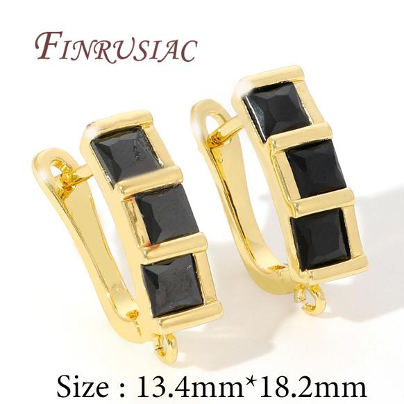 18K Real Gold Plated Crystal Zirconia Earring Hooks Clasps,Shvenzy Earwires,Fasteners For Earrings,DIY Earring Accessories