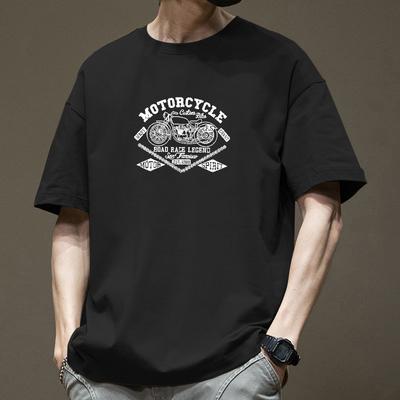 Einfaches T-Shirt Herren Print Sommer Trendig Bedruckt Baumwolle Atmungsaktiv Kurzarm Locker Trendig Atmungsaktive T-Shirts