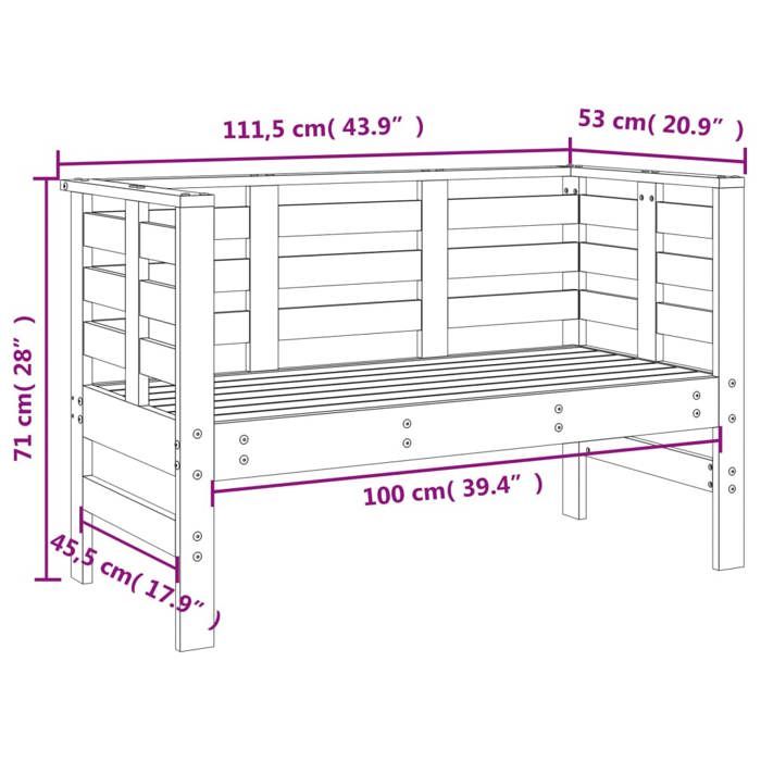VidaXL Salon de Jardin 3 pcs, Sièges de Patio, Ensemble de Meubles, Mobilier de Terrasse Arrière-cour Extérieur, Noir Bois 825146
