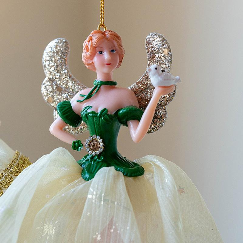 WTEMPO Christmas Ballet Dancing Girl Doll Hanging Pendents Gauze Enchanted Dance Love Girl Decorated Ornaments Cute Christmas Tree Decorations