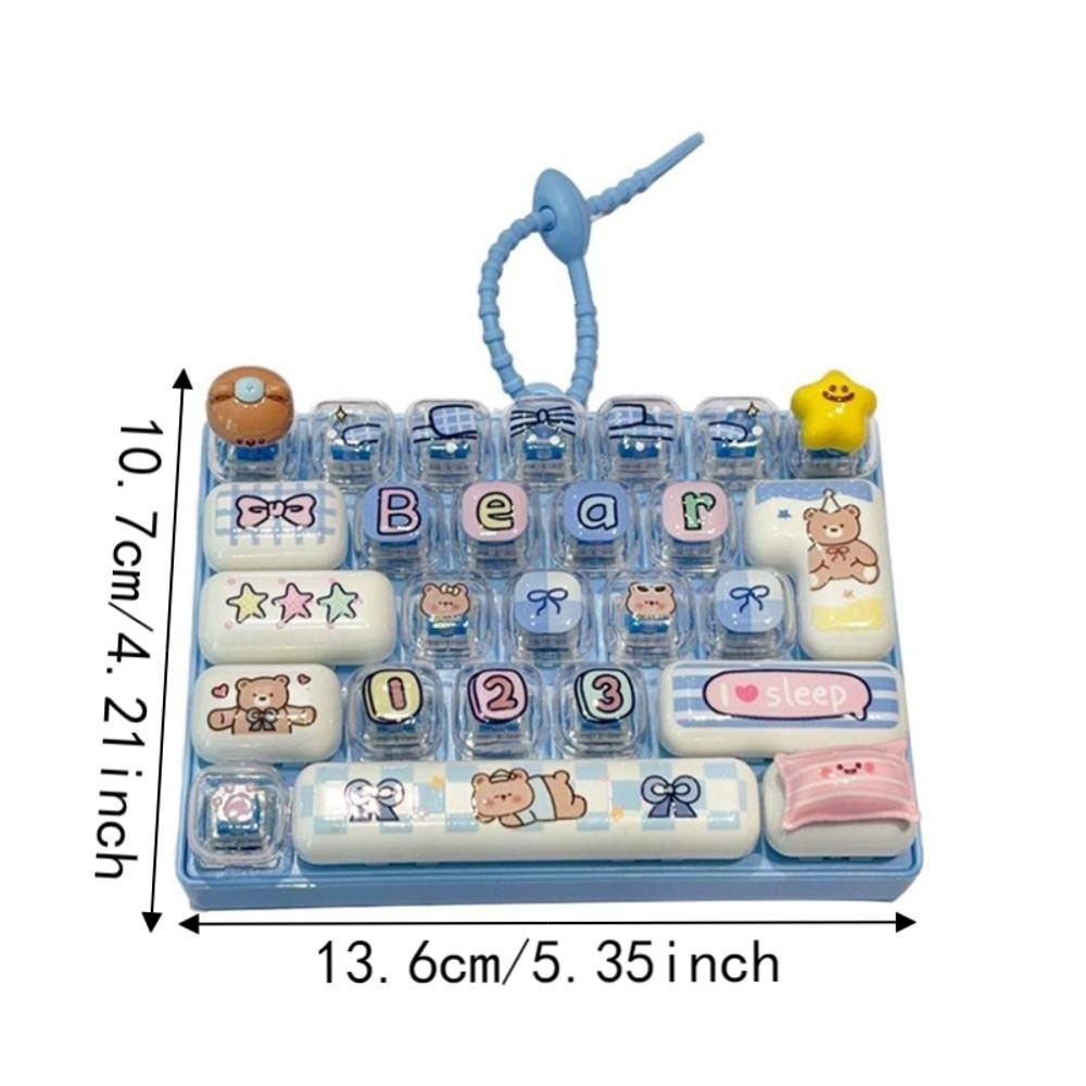 Clear Key Sounds 26 Keys Keyboard Keychain Candy Color Keycap Keychain Backpack Decor
