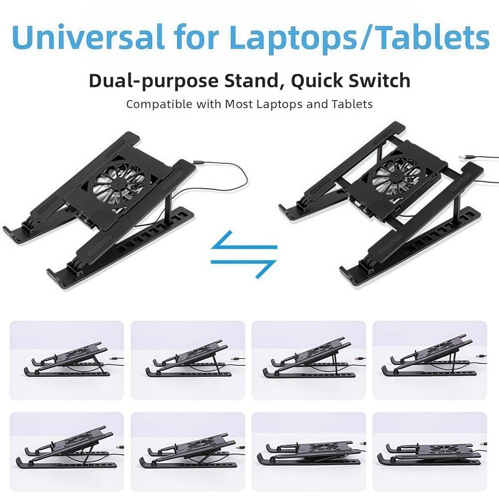 Universal Laptop Cooling Stand Adjustable with Fan Laptop Lift Stand Portable Multi-High Adjustment TabletPC Hanging Holder