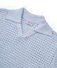 IRONYPORNO WHITELINE 86-Iro317 [Washable] Punched Open V-Neck Knit Sky Blue