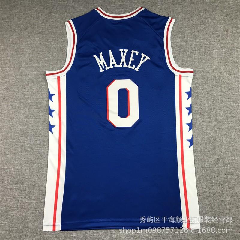 Philadelphia 76ers 0 Tyrese Maxey Basketball Jersey Men Women Breathable Sportswear Fall Winter