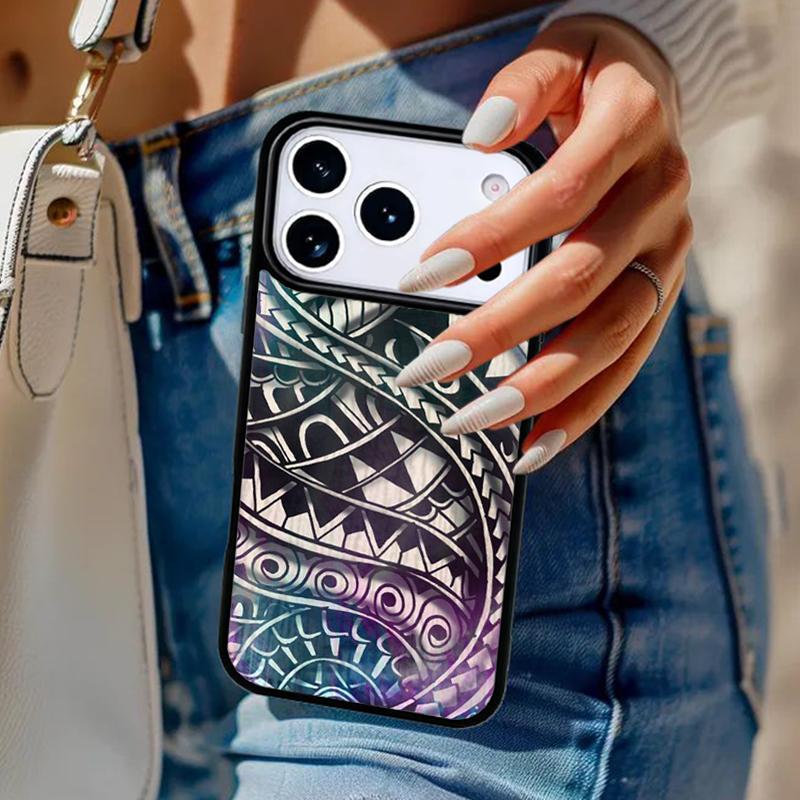 Maori polynesian samoan tribal soft Phone Case For iPhone 17 Air 14 15 13 12 Max Cover For Apple 16e 11 Pro Max Plus Coque
