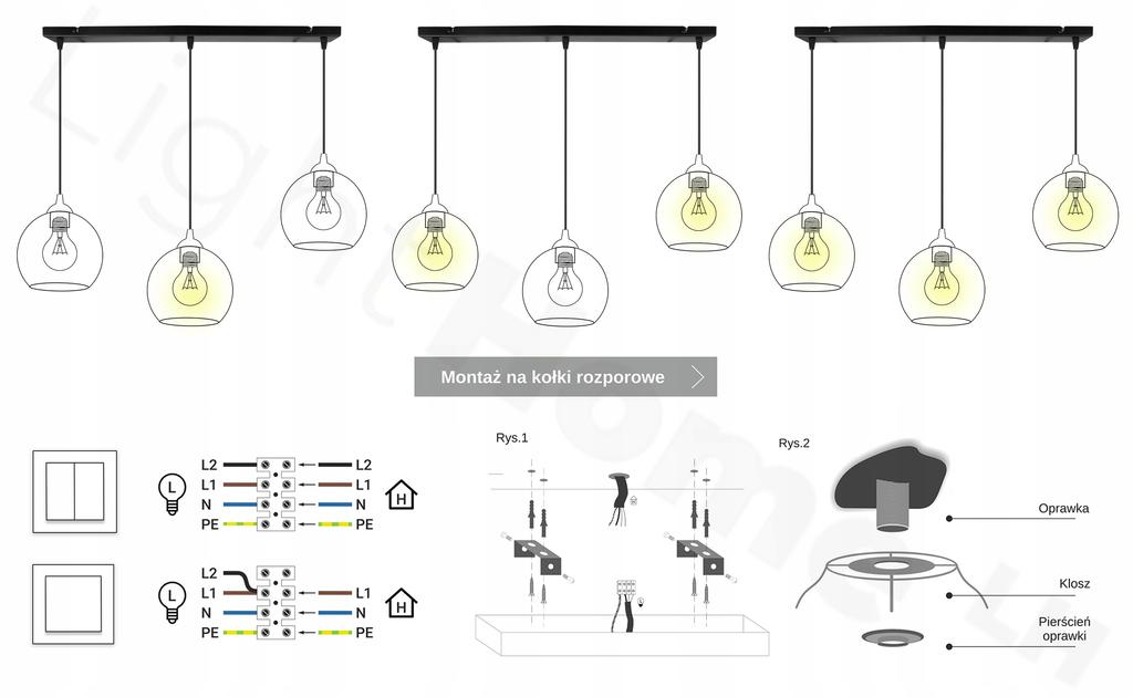 NOWOCZESNA DREWNIANA wisząca lampa sufitowa LED