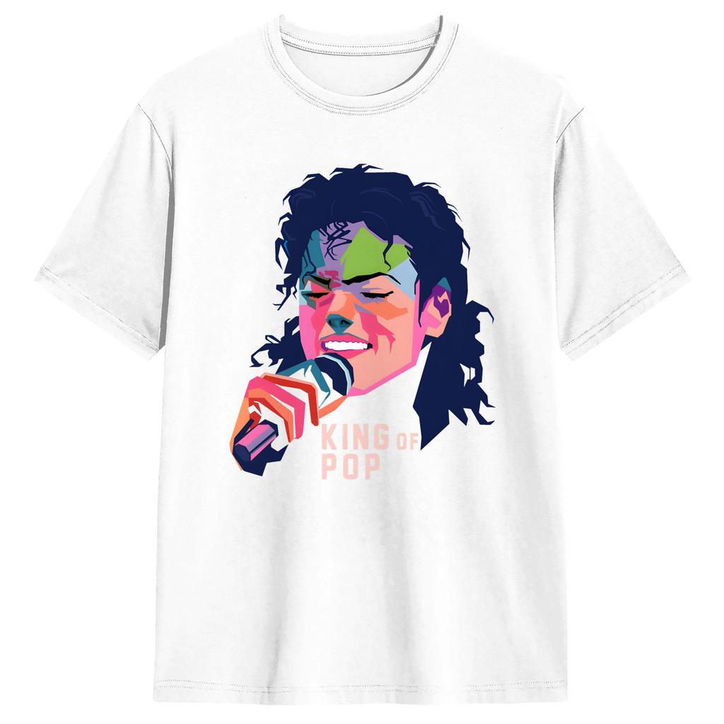 Pop Art Poster of MMichael JJackson TShirt Summer 100 Cotton TShirts For Unisexs Casual Tshirt ShortSleeve Y2K Basic Top Tees