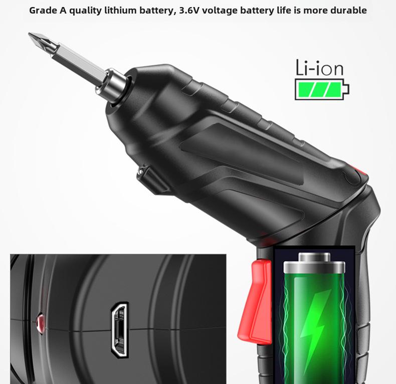 3.6V Rechargeable Mini Electric Screwdriver, Multifunctional Folding Hand Drill Tool