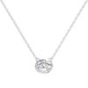 European Style S925 Sterling Silver Women's Necklace & Earrings Set with Simple 2-Carat Pendant and 1.5-Carat Silver Earrings