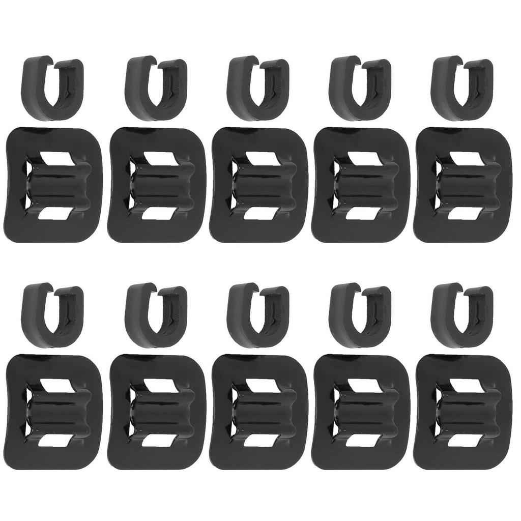 10Set Bike Cable Base Guide Bicycle Brake Cable Line Fixed Base with CClips Buckle