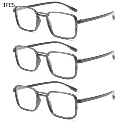 3PCS RUISIMO High Quality Plastic Reading Glasses for Men Anti Blue Light Presbyopia Eyewear with Diopter +1.0 +1.5 +2.0To +3.5