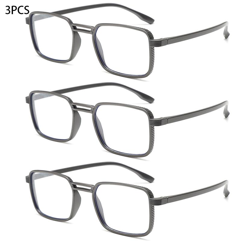3Pcs Ruisimo High Quality Plastic Reading Glasses For Men Anti Blue Light Presbyopia Eyewear With Diopter +1.0 +1.5 +2.0To +3.5