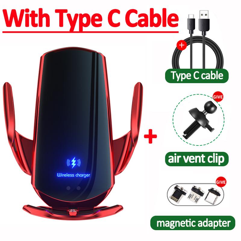 360° Rotation Car Wireless Charger Automatic Clamping Fast Charging Phone Stand Mount  for iPhone 16 15 14 13 Samsung Galaxy