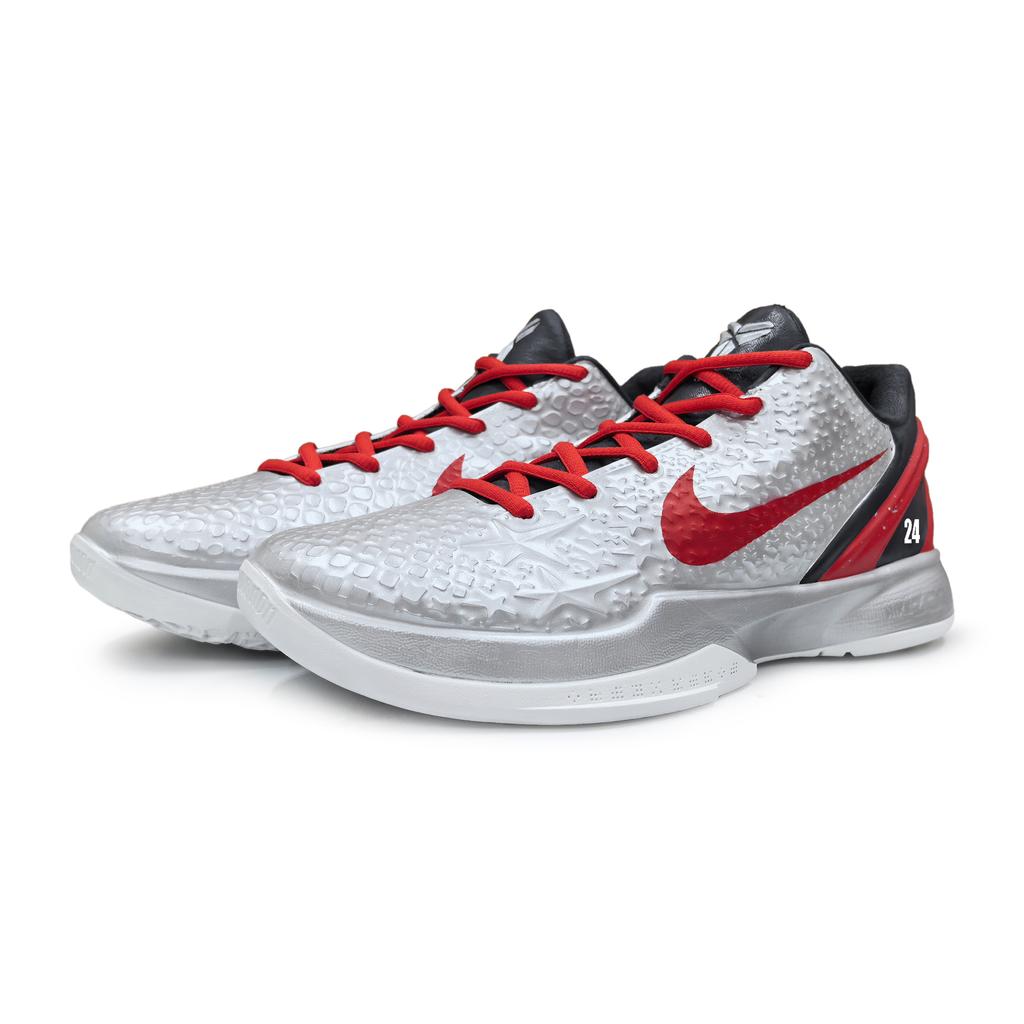 Nike Zoom Kobe 6 Basketball Shoes Men's Low Top Gray/Silver/Red IQ3902-002(Team258-)