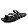 2025 Herren rutschfeste Leder-Strandsandalen - Weiche Sohle, lässige Sommer-Römer-Flip-Flops