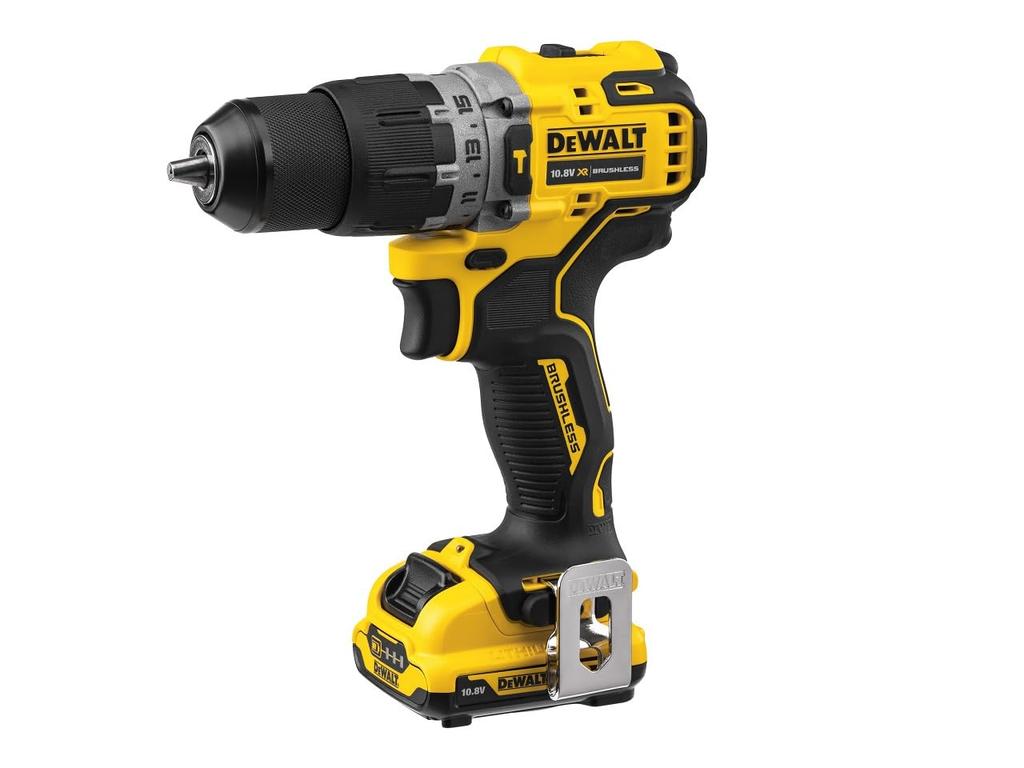 DeWalt Cordless Impact Drill Power Tool for Drilling and Fastening Compact Series Brushless Two Charger DCD706D2 Driver, [Online Exclusive] Motor,