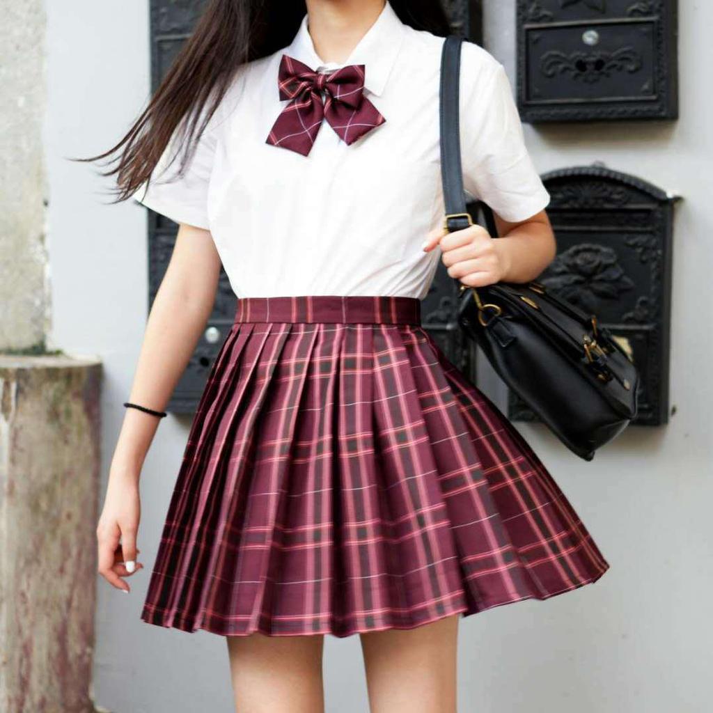 Ash Women's Academy Style Sailor Suit: Short Sleeve JK Student Uniform with Genuine Pleated Short Skirt