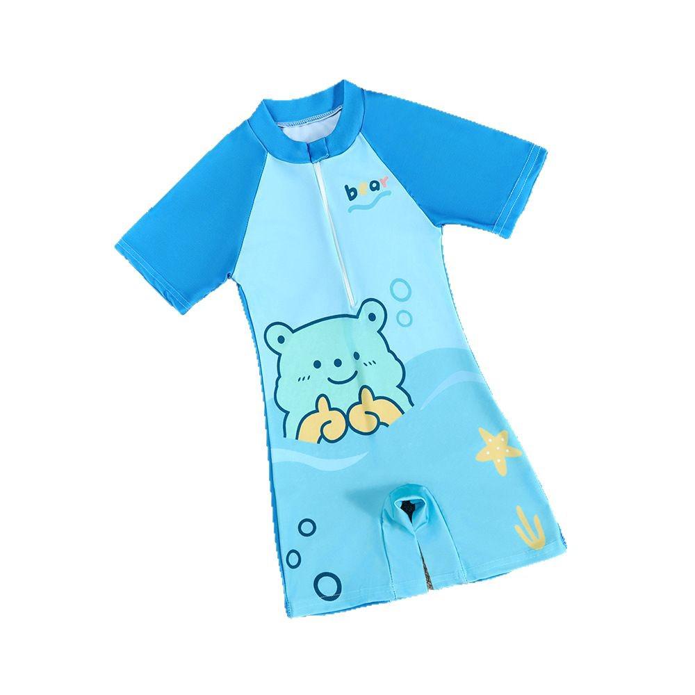2025 New Boys' One-Piece Swimsuit: Quick-Drying, Sun Protection for Toddlers to Big Kids