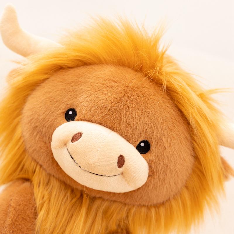 Kawaii Yak Plush Cute Toy Doll Fuzzy Highland Cattle Soft Stuffed Pillow For Animal Lovers Present