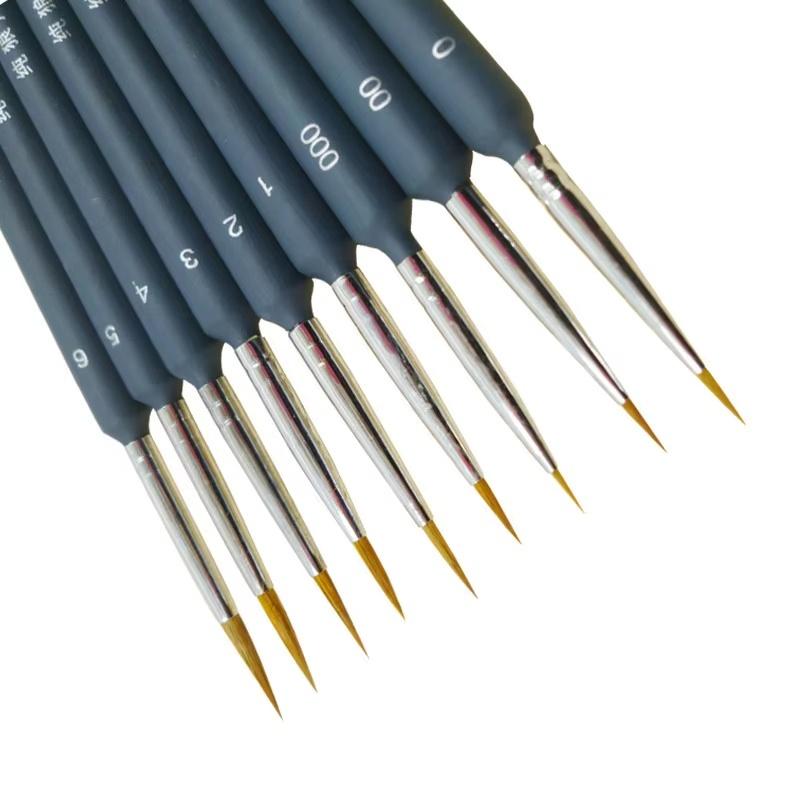 Pędzel do malowania po numerach Zestaw pędzli do farb miniaturowych Profesjonalny nylonowy pędzel do malowania po numerach Pióro do linii haczykowych Ręcznie malowane A3