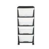 VEVOR Plastic Storage Drawers Cart, 4 Drawers Storage Organizer with Wheels, Rolling Closet Organization and Storage Dividers