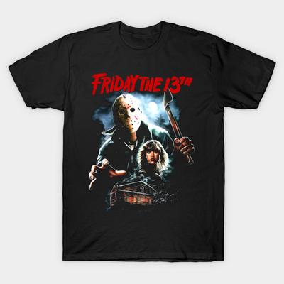 Herren Schwarzes Print-T-Shirt Freitag der 13. - Rouvik #6409 No-Cut Transferpapier Druck Baumwoll-T-Shirt